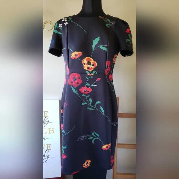 CALVIN KLEIN floral midi dress Sz 10 - Picture 2 of 3